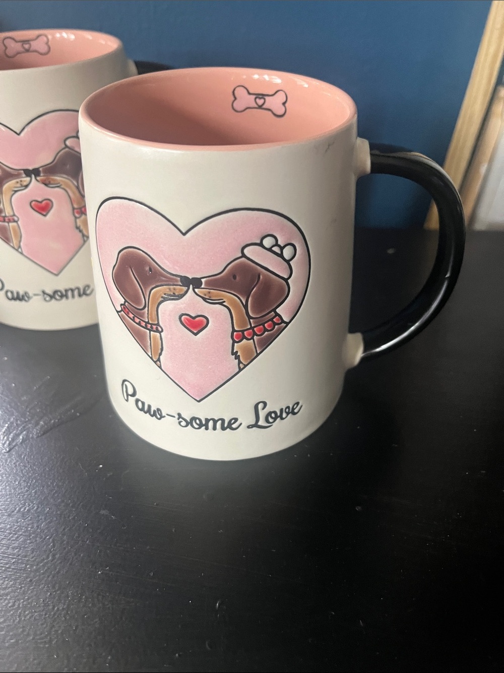 Paw-some Love Pink Accent Ceramic Coffee Mug by
